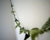 Leafy Garland - Green Yarn and Cotton Jersey - 8 ft