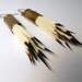 Porcupine Quill Natural Ivory Bullet Earrings