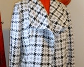 SALE - Jacket - Womans Houndstooth Anti Pilling Fleece Black, Grey and White Jacket