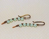 Simple Crystal Earrings Swarovski Crystals Antique Bronze