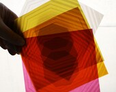 Hexagon Origami Paper - Radiant Translucent Origami Paper - Medium Sized - Modern, geometric origami paper