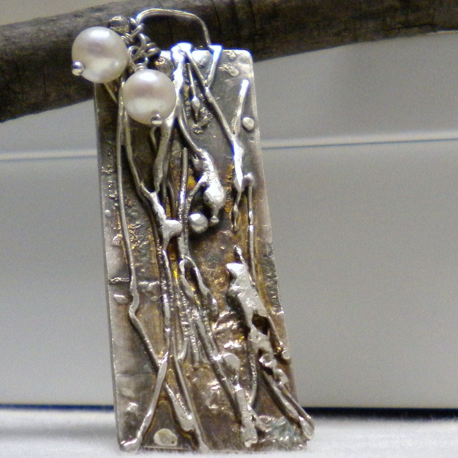 Mothers Day Sterling Silver Pendant with Freshwater Pearls