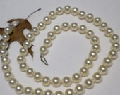50 OFF SALE Swarovski Pearl Necklace - Cream - Sterling Silver
