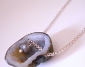 Druzy and Labradorite Organic Necklace Sterling Silver