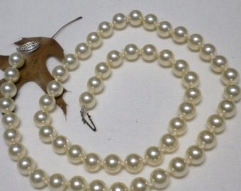 50 OFF SALE Swarovski Pearl Necklace - Cream - Sterling Silver
