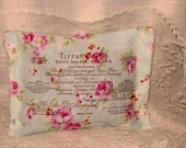 Vintage Floral Tiffany Inspired  Sachet Handmade and Hand Stamped Filled with French Lavender