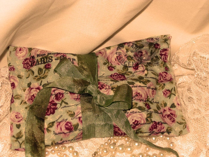 Vintage French Floral Love Letter Amour Sachet Handmade and Hand Stamped Filled with Provance Lavender Ooh La La Set of 2 XOXO