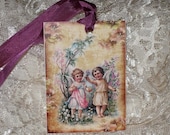 Spring Sale Vintage Cherub Children Angel Gift Tag ECS