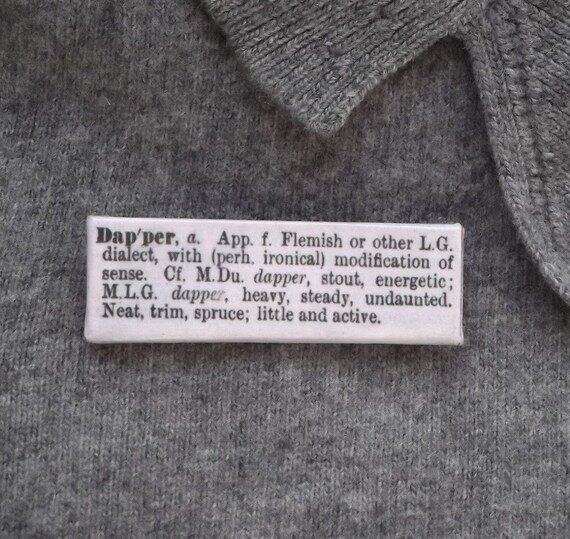 Dapper Word Brooch word Pin