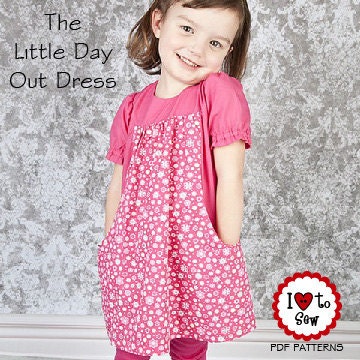 Girls Cute Dress, The Little Day Out Dress Instant Download
