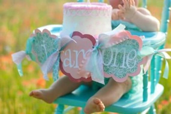 I am one highchair banner Shabby Chic