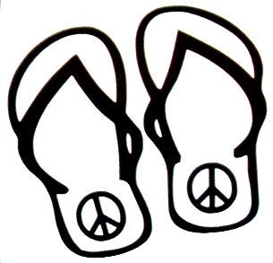 Flip Flop Peace F21 Vinyl Decal 4 x 4 inches
