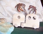Toy Truck with Camper Handcrafted from Reclaimed Wood for the Kids