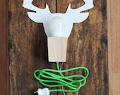 wall lamp/  deer / bright green