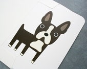 Dog cards. Boston Terrier Blank for own personal message. (set of 6)