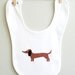 Baby bib, dachshund. Organic cotton. Super soft.