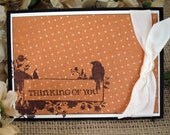 Orange Polka Dot Thinking of You Handmade Card