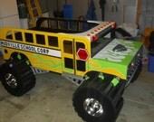 Retro Mudville Monster Truck Schoolbus Bed Custom Fantasy Themed Children's Twin Bed