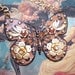 Leopard enamel flower butterfly necklace