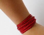 MUSE Red multistrand braided friendship bracelet