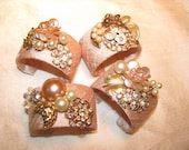 Vintage Costume Jewelry Blushing Bridemaids Cuff Bracelets