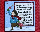 Two Pennies Proverb Print