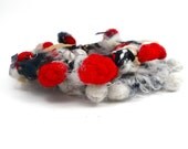bangles ,set of red and white pompon fiber wrapped,DEVINE jewelry high fashion