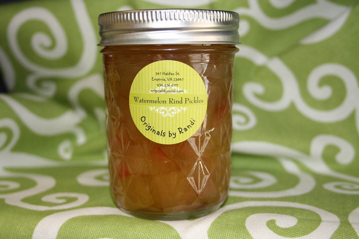 Homemade Sweet Watermelon Rind Pickles 8 ounce jar