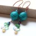 Turquoise Wood Earrings on Copper Handmade Findings