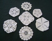 Vintage Doilies Lot 7  Swedish Made Hand  Crochet 5-6"