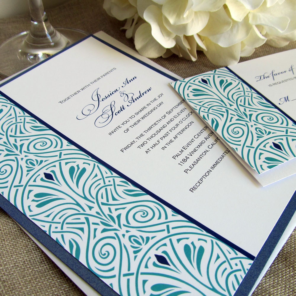 Printable Wedding Invitation Art Deco Wedding Invitation Digital Files for Self-Print