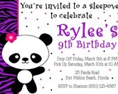Panda Birthday Party 5x7 Invitation - Girl PRINTABLE Il_170x135