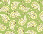 SHOP CLOSING SALE - Heather Bailey, Fresh Cut 2011, Dotted Paisley in Green  - 1 Yard