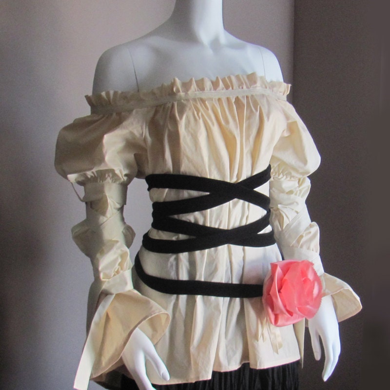 Plus Size Peasant Renaissance Steampunk Blouse. Victorian Clothes. Fairy Blouse. All Sizes. READY to SHIP