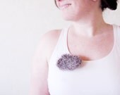 Fluffy Cloud Brooch Hairclip Light Brown Mohair Handcrocheted Trends Winter Spring freeshippingfrance team trade on