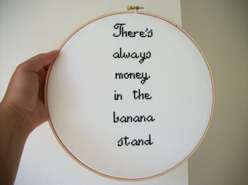 Arrested Development banana stand quote cross stitch