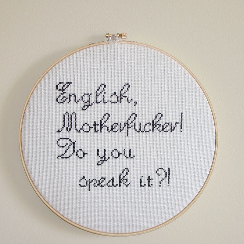 Pulp fiction quote cross stitch
