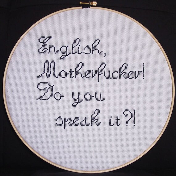 Pulp fiction quote cross stitch