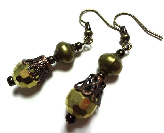 Gold and Bronze Earrings - Glamour365