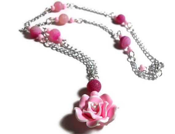Pretty Pink Rose Necklace - Glamour365