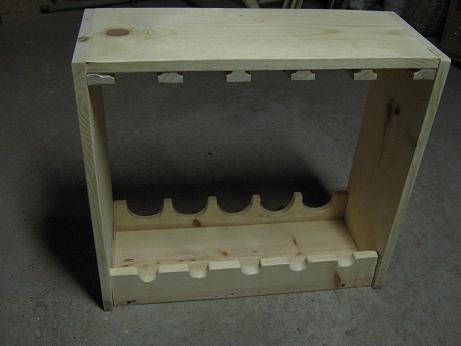Unfinished Table top or Wall Mount Wine glass Stemware Shelf and Wine Rack Holds 10 glasses and 5 bottles
