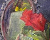 Vanity Oil Painting -  miniature Impressionist fine art still life floral