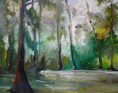 Swamp Painting - original oil painting landscape compact art