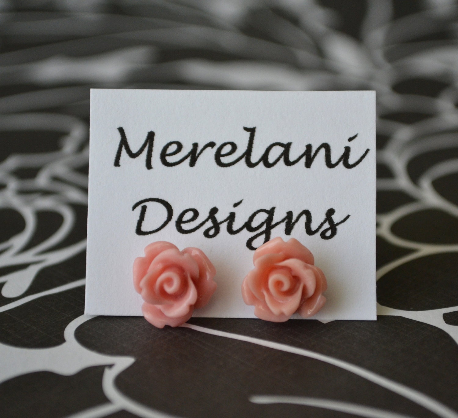Dusty Rose Pink Roses . Studs . Earrings . Rose Studs Collection