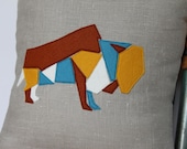 Bison - animal series - Pillow 14x14