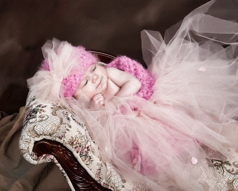 Tutu P-Pod, Baby Cocoon, Photography Prop with matching Hat - You pick custom color