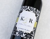 Printable Wine Bottle Label - Kayden Damask Collection