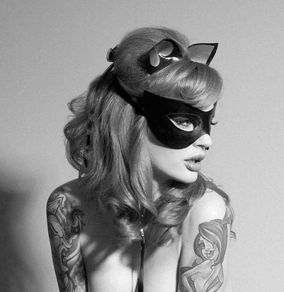 Ribbon tied Latex mask