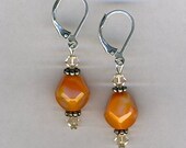 Orange Glass Bead Earrings-jewelry