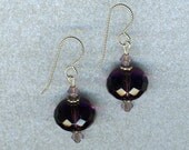 Amethyst Glass Bead Earrings-jewelry